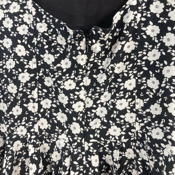 Lauren Conrad Dress Womens Size 14 White Black Floral Sleeveless Fit And Flare - Picture 6 of 13